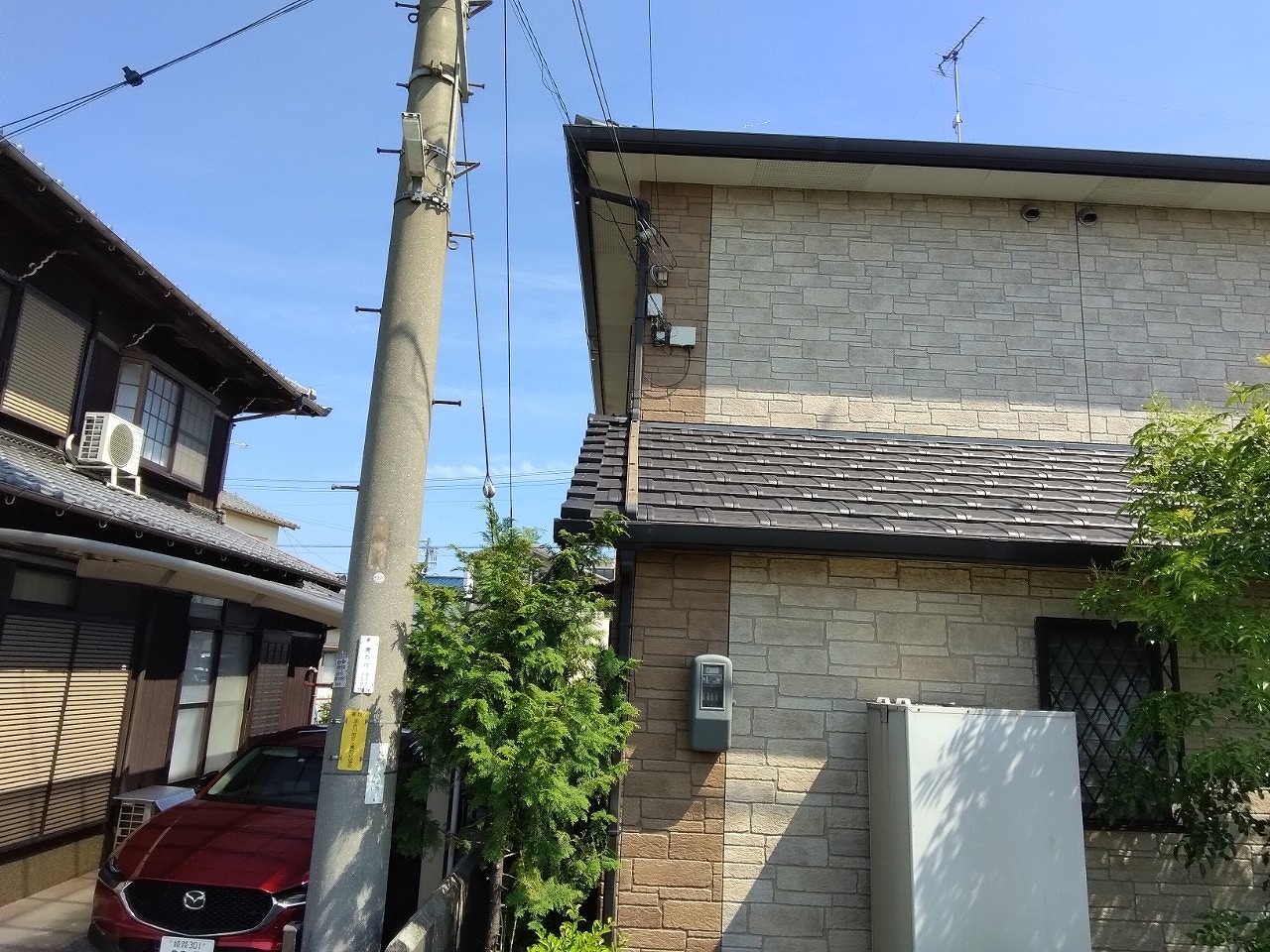 加古郡播磨町で雹被害による角どい破損を確認｜屋根診断士の無料調査